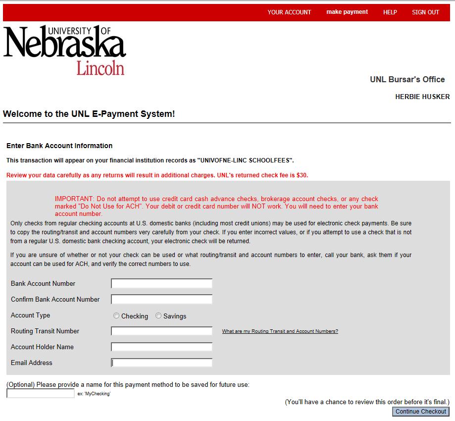Paying Your Student's Bill Online | Bursar's Office | Nebraska